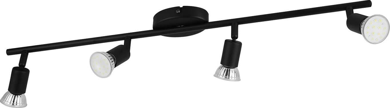 Spot-Moderno-Buzz-Led-In-Acciaio-Nero-4-Luci-Gu10-2,8W-Ip20