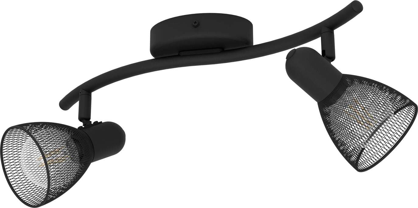 Spot-Moderno-Carovigno-In-Acciaio-Nero-2-Luci-E14-40W-Ip20