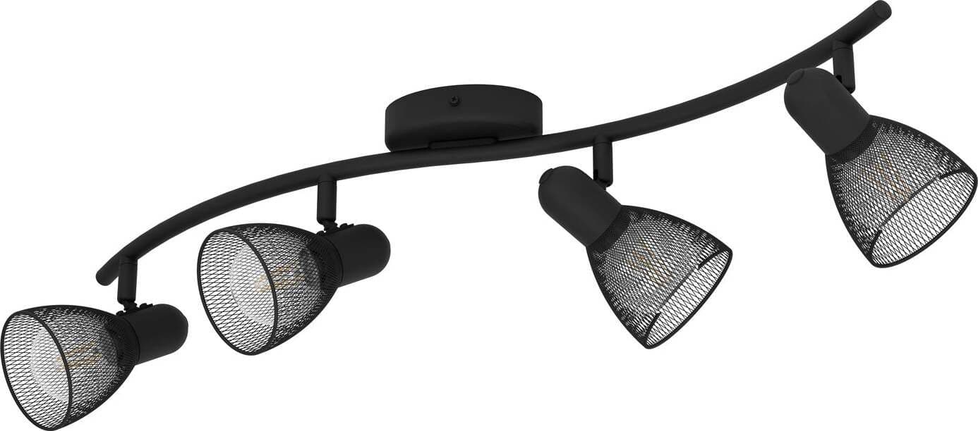 Spot-Moderno-Carovigno-In-Acciaio-Nero-4-Luci-E14-40W-Ip20