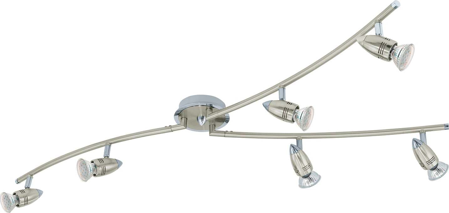 Spot-Moderno-Magnum-Led-In-Acciaio-Nichel-Satinato-6-Luci-Gu10-2,8W-3000K-Ip20