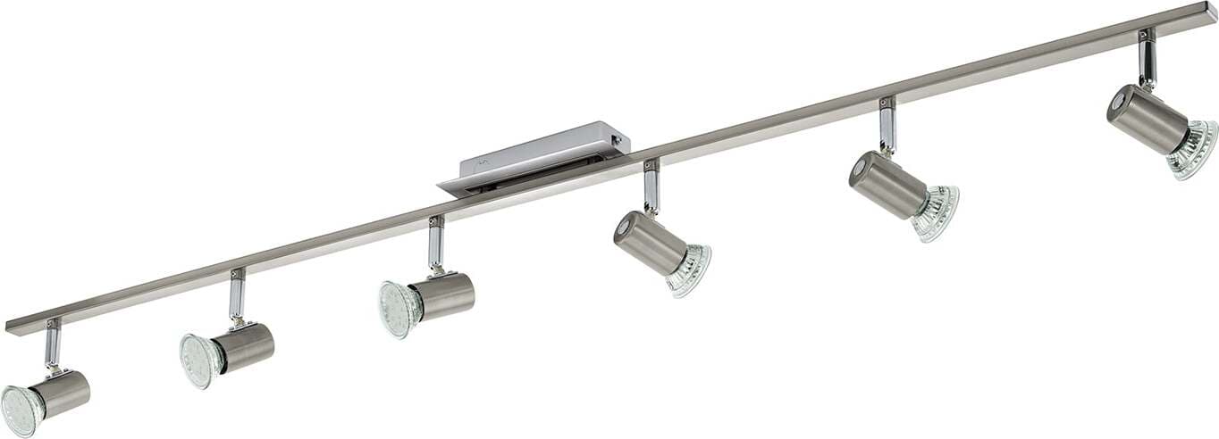 Spot-Moderno-Rottelo-In-Acciaio-Nichel-Satinato-6-Luci-Gu10-4,6W-Ip20