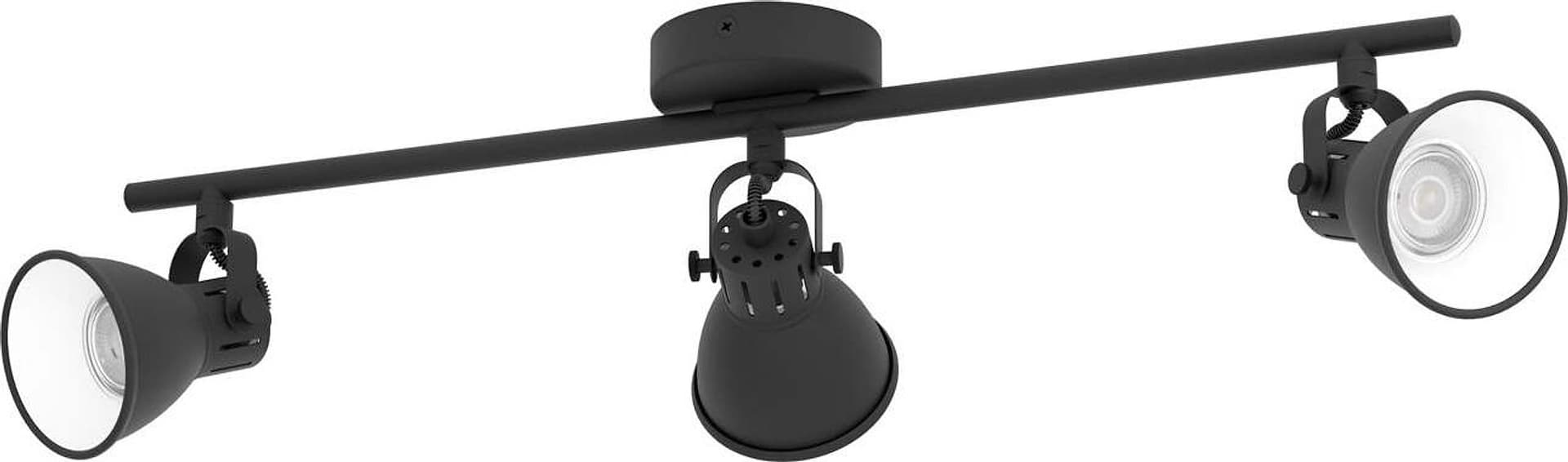 Spot-Moderno-Seras-2-In-Acciaio-Nero-3-Luci-Gu10-3W-Ip20