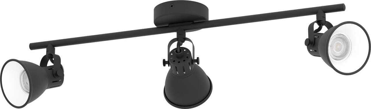Spot-Moderno-Seras-2-In-Acciaio-Nero-3-Luci-Gu10-3W-Ip20