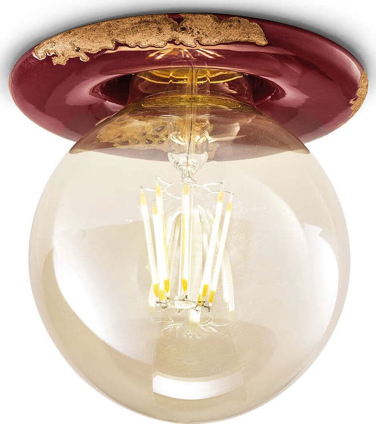Spot-Vintage-Ceramica-Bordeaux-1-Luce-E27-11Cm