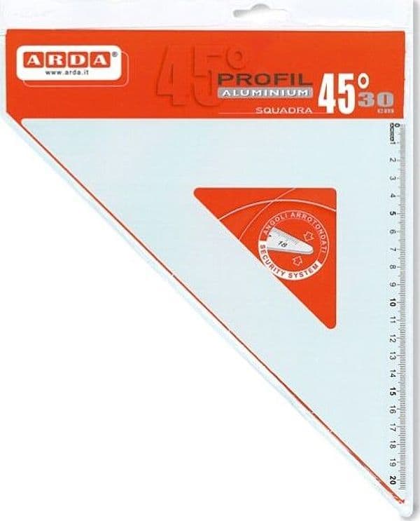 Squadra linea Profil - alluminio - 45gradi - 30cm - Arda Cancelleria e prodotti per ufficio/Scuola e materiale didattico/Materiale scolastico/Righelli e squadre Eurocartuccia - Pavullo, Commerciovirtuoso.it