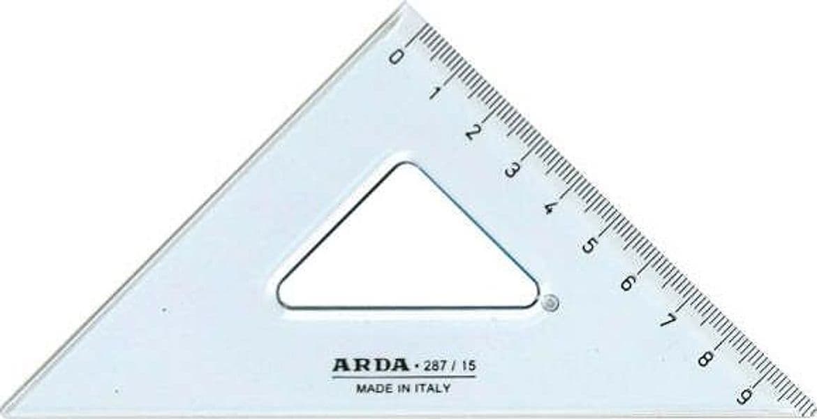 Squadra Uni - 45gradi - 15cm - Arda Cancelleria e prodotti per ufficio/Scuola e materiale didattico/Materiale scolastico/Righelli e squadre Eurocartuccia - Pavullo, Commerciovirtuoso.it