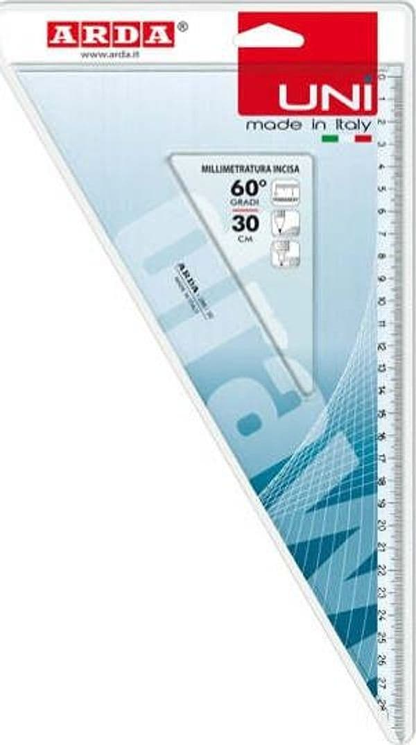 Squadra Uni - 60gradi - 30cm - Arda Cancelleria e prodotti per ufficio/Scuola e materiale didattico/Materiale scolastico/Righelli e squadre Eurocartuccia - Pavullo, Commerciovirtuoso.it