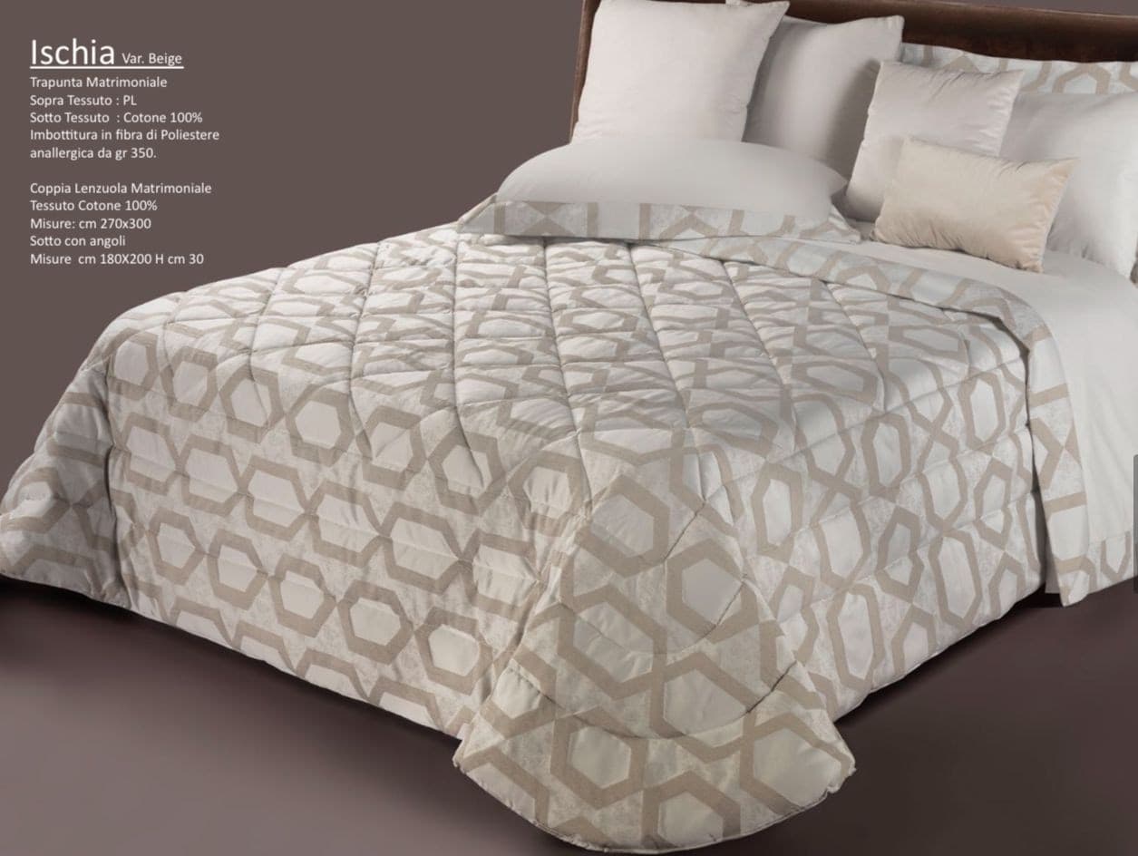 Trapunta matrimoniale art.Siria colore grigio Mon Amour imbottitura in fibra poliestere anallergica da gr.350 Sopra tessuto: PL sotto tessuto: cotone 100% in Trapunte Biancheria Arredo Home - Nola, commercioVirtuoso.it