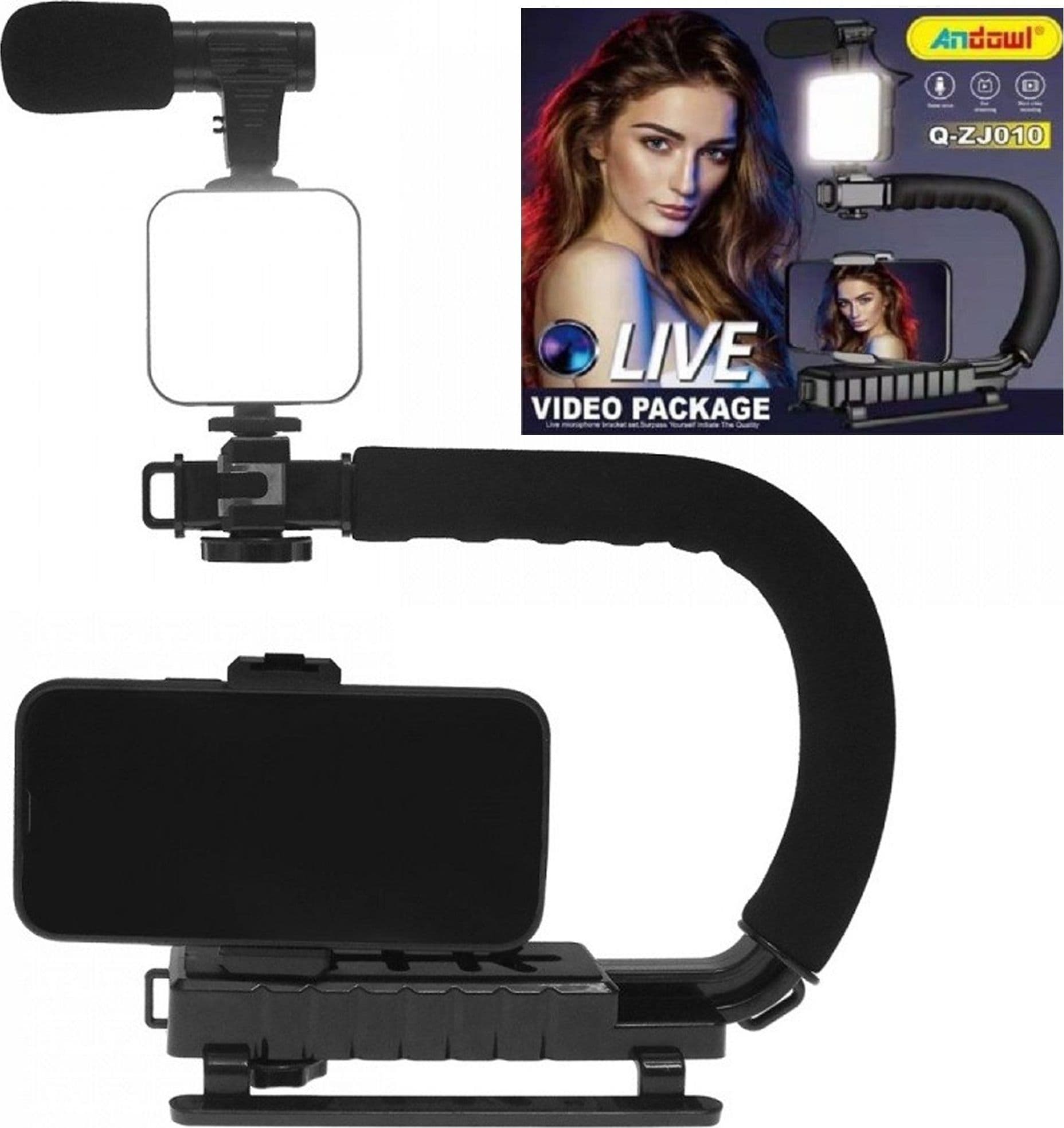 Stabilizzatore Base Impugnatura U/c Q-zj010 Fotocamera Smartphone Microfono Luce Led Elettronica/Cellulari e accessori/Accessori/Accessori per foto e video/Gimbal e stabilizzatori portatili Trade Shop italia - Napoli, Commerciovirtuoso.it
