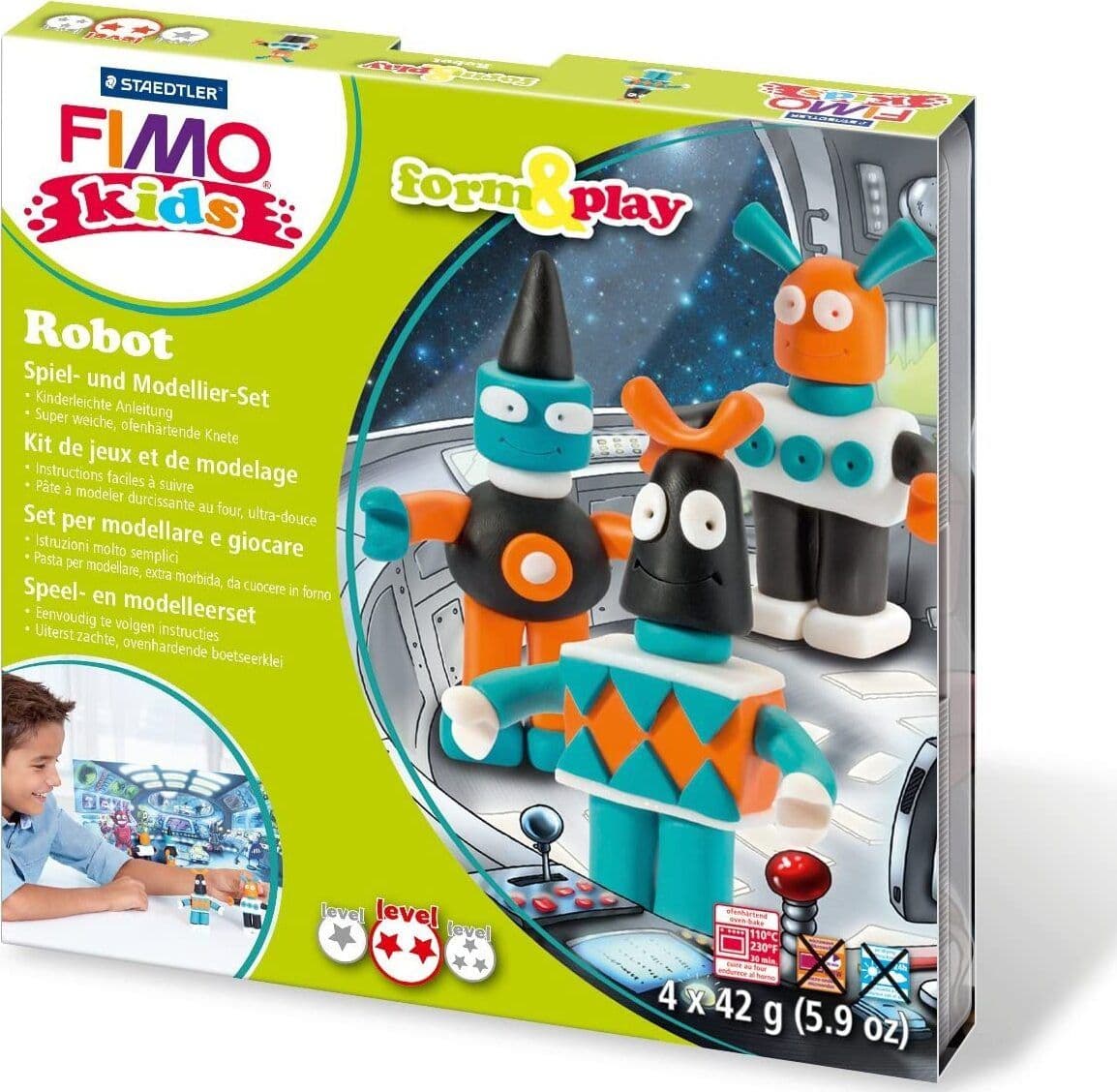 STAEDTLER---FIMO-ACCESSORES---SET-PER-CREAZIONE-ROBOT CON-PASTA-MODELLABILE