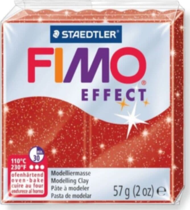 STAEDTLER---FIMO-EFFECT---PASTA-MODELLABILE-SINTETICA-57gr---COLORE-ROSSO-GLITTERATO-202
