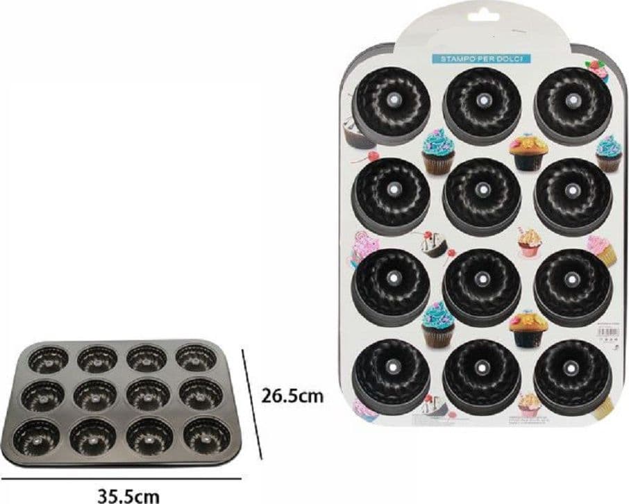Stampo Teglia Vassoio Antiaderente 12 Muffin Ciambelle Cupcake Dolci Budino 59941 Casa, arredamento e bricolage > Cucina > Stampi Trade Shop italia - Napoli, Commerciovirtuoso.it