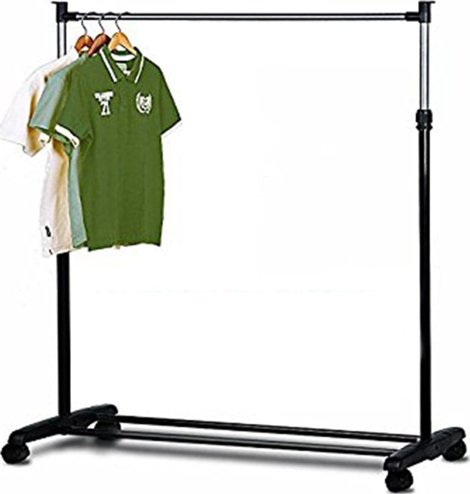 Stand-Appendiabiti-Allungabile-Telescopico-Singolo-Con-Ruote-70---160-Cm