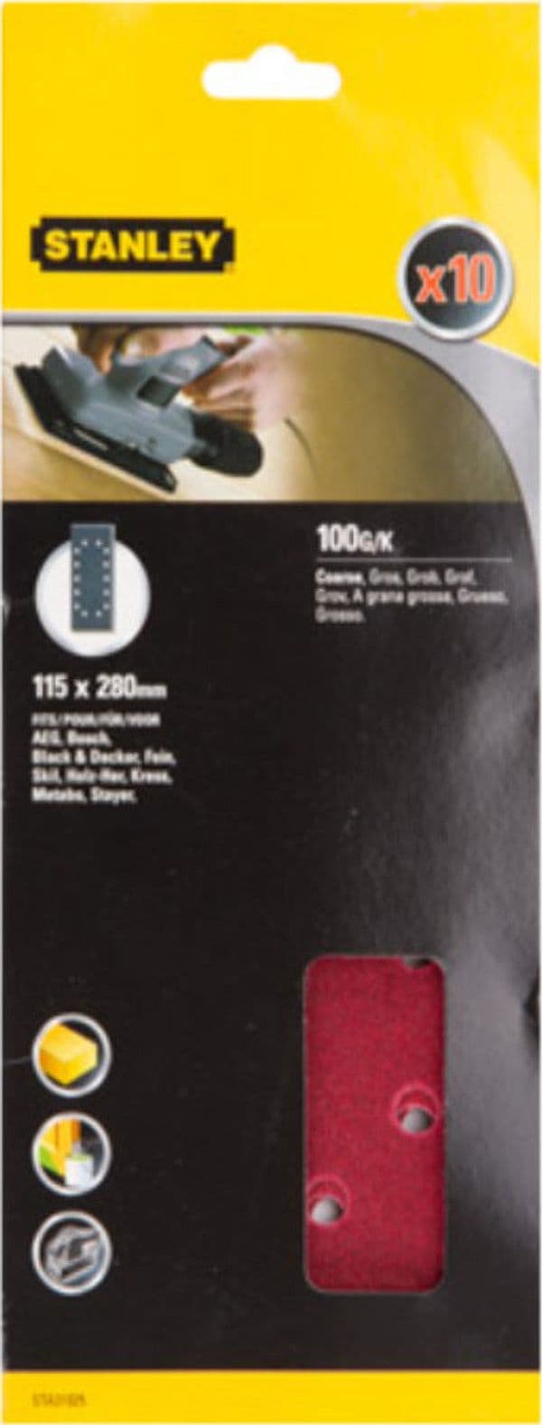 STANLEY---10-FOGLI-ABRASIVI-115X280MM.-14-FORI-GRANA-100