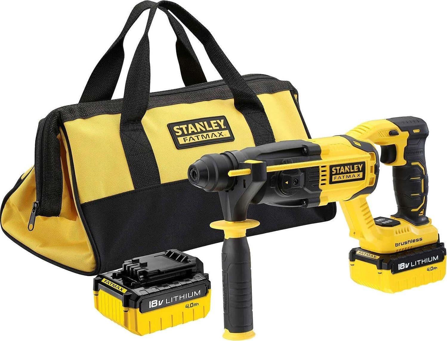 STANLEY---TRAPANO-TASSELLATORE-SCALPELLATORE-SDS-BRUSHLESS-18V-2-BATTERIE-4.0AH