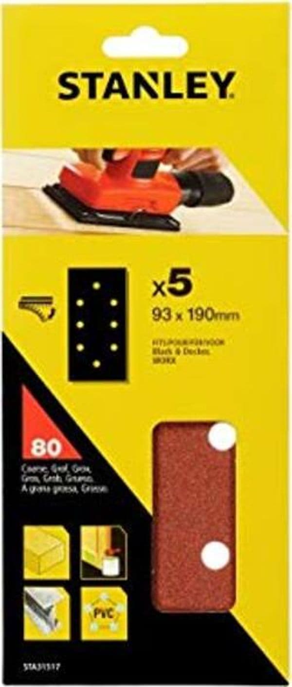 Stanley-STA31517-XJ-5-FOGLI-VELCRO-93X190-MM-FORI-B&D-GRANA-GROSSA