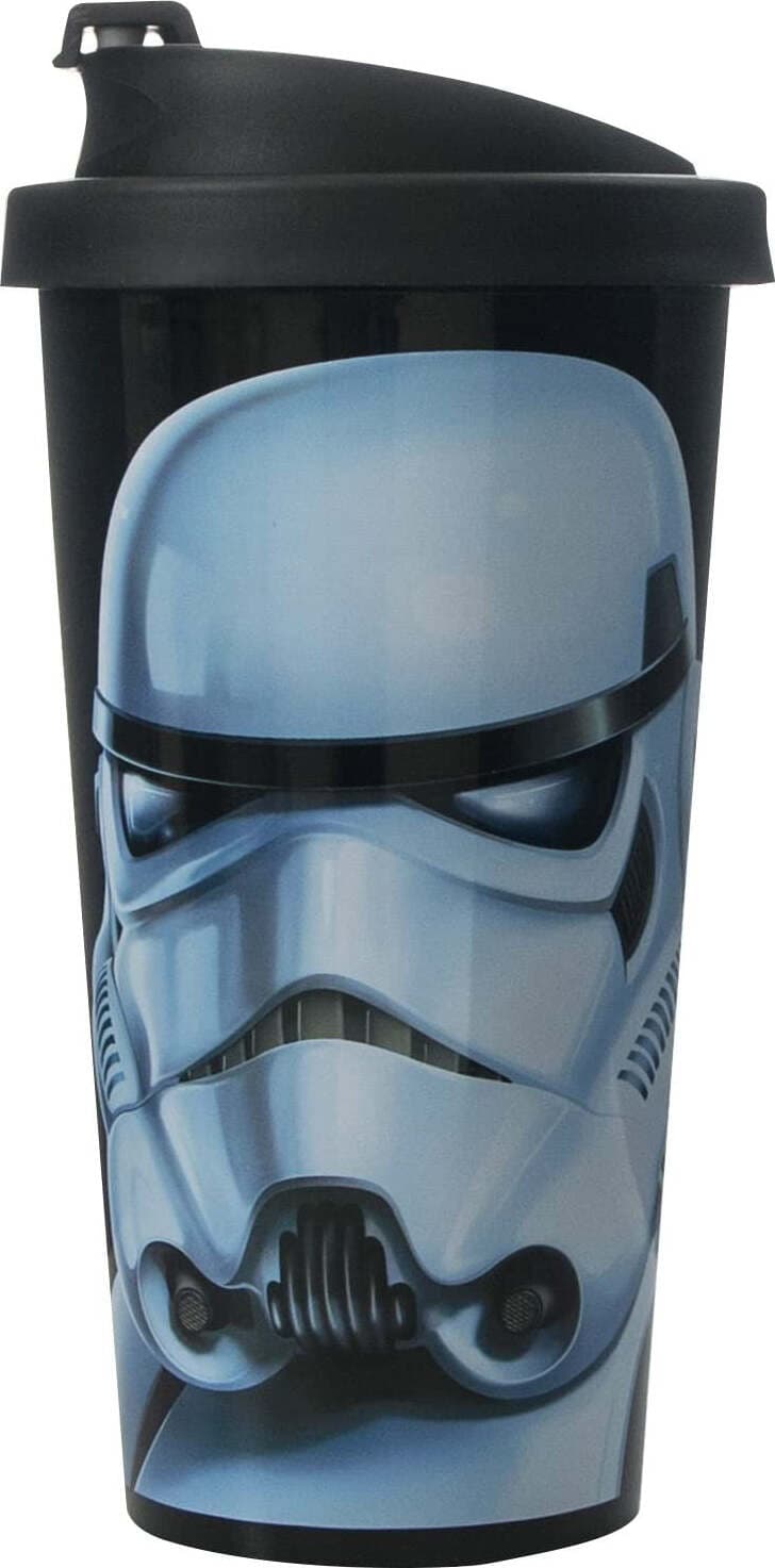 Star-Wars-Storm-Trooper-Bicchiere-Bambini-con-Coperchio,-Nero,-475-cl