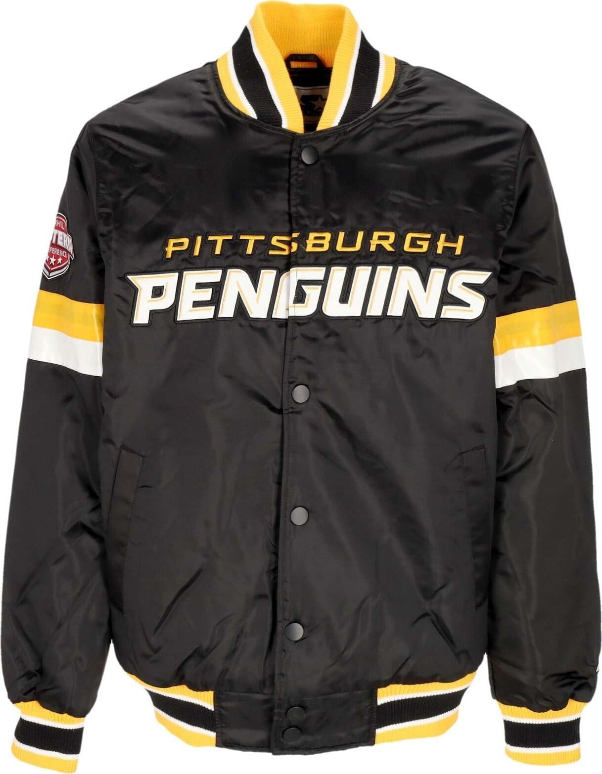 STARTER-Giubbotto-Bomber-Uomo-Nhl-Home-Game-Satin-Jacket-Pitpen-Original-Team-Colors-da-uomo