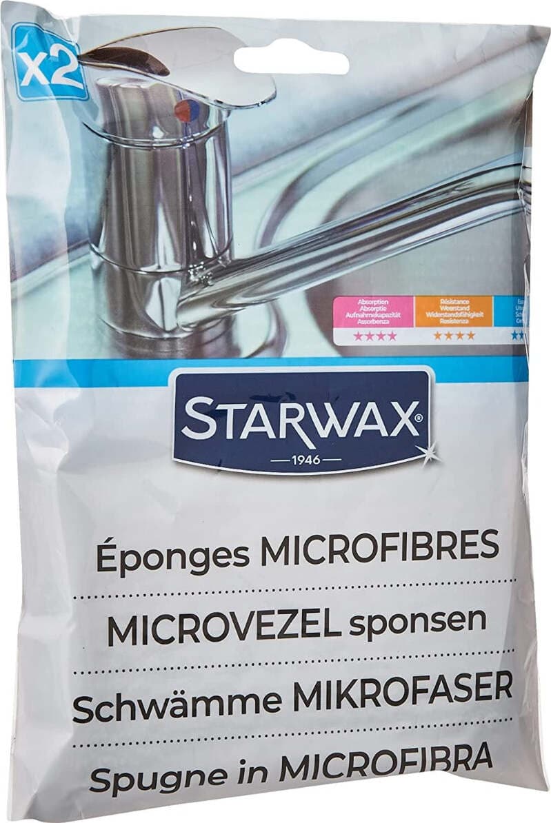 STARWAX---2-SPUGNE-IN-MICROFIBRA--Spugna-cm-12,5-x-8,5-x-2,5**