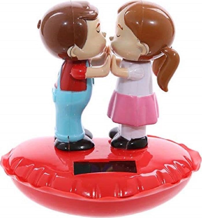 STATUETTA OSCILLANTE AD ENERGIA SOLARE BAMBINI BASE CUORE DONDOLO MOVIMENTO AUTO