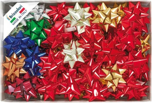 Stelle di nastro metal 6870 - 19 mm - diam. 9 cm - colori assortiti - Brizzolari - conf. 70 pezzi Casa e cucina/Decorazioni per interni/Addobbi e decorazioni per ricorrenze/Decorazioni natalizie/Fiocchi e nastri Eurocartuccia - Pavullo, Commerciovirtuoso.it