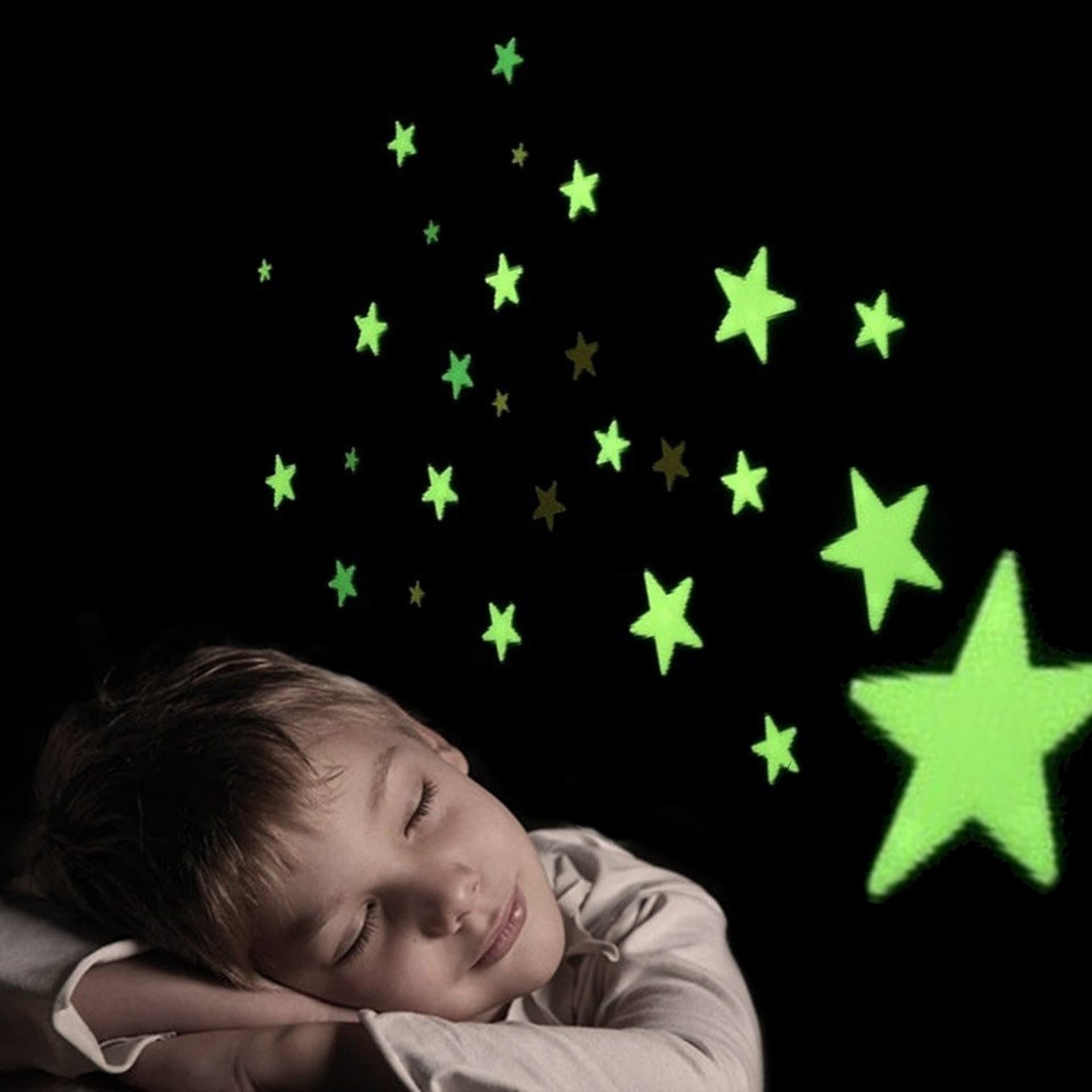 Stelle-Stella-Glow-Fluorescenti-Decorazione-Arredo-Stanze-Brillano-Al-Buio