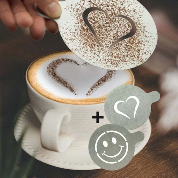 Stencil per caffE' - 10 x 12 4 x 0 1 cm - forma cuore e smile - Securit - set 2 pezzi Cancelleria e prodotti per ufficio/Archivio ufficio e accessori per scrivania/Lavagne e bacheche/Lavagne Eurocartuccia - Pavullo, Commerciovirtuoso.it
