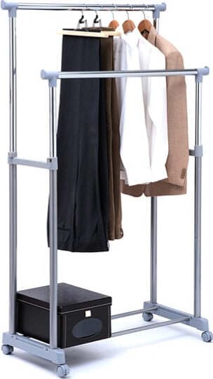 Stender appendiabiti AC9002 - 90 cm - doppio - grigio-cromo - Serena Group Casa e cucina/Arredamento/Ingresso/Appendiabiti Eurocartuccia - Pavullo, Commerciovirtuoso.it