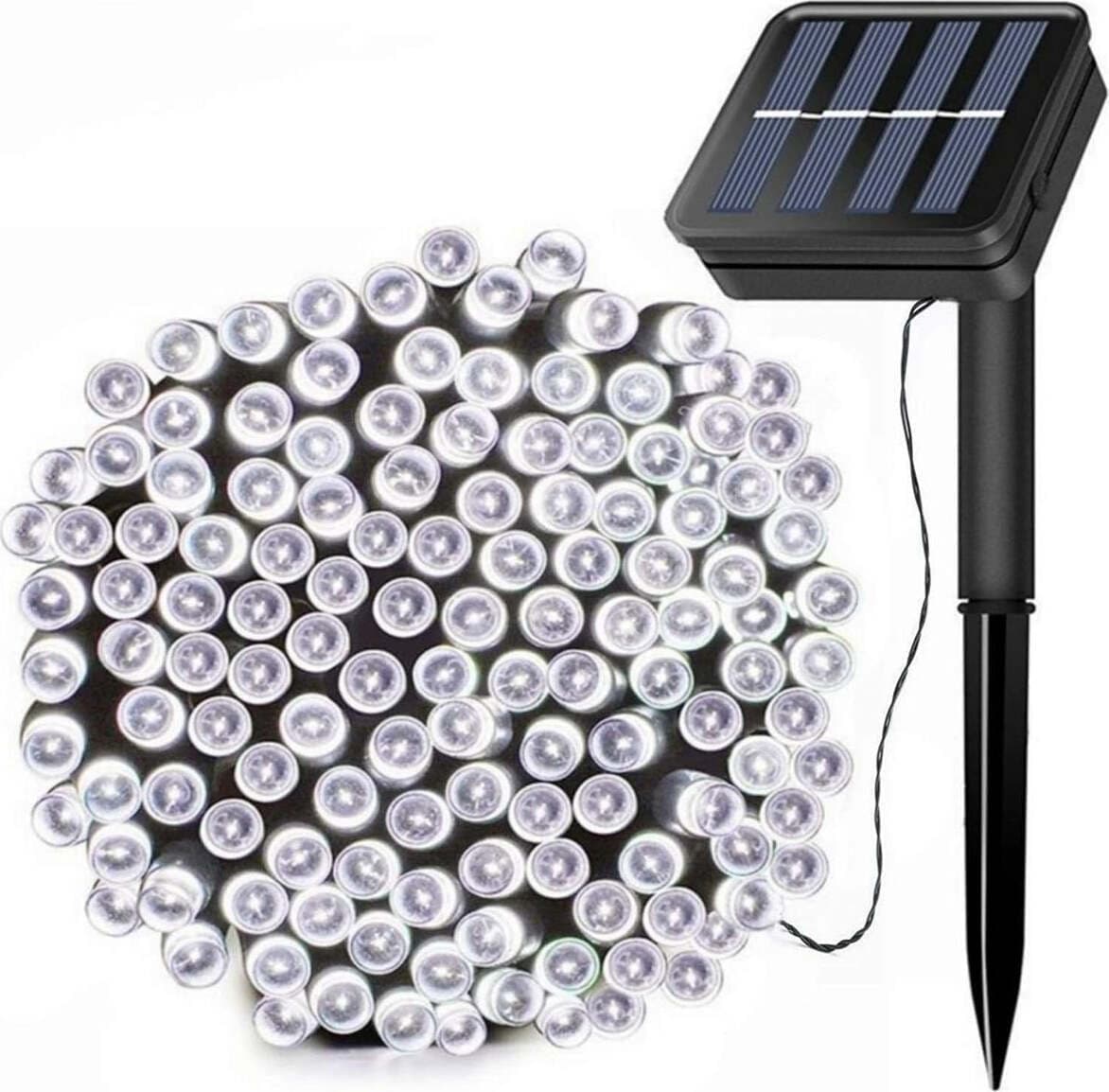 Stringa di Luci a LED 20 metri 200 LED per esterni IP65 ad Energia Solare Impermeabili 8 Modalità Decorative da Giardino Bianco Freddo in Catene luminose 85cento.it - Potenza, commercioVirtuoso.it