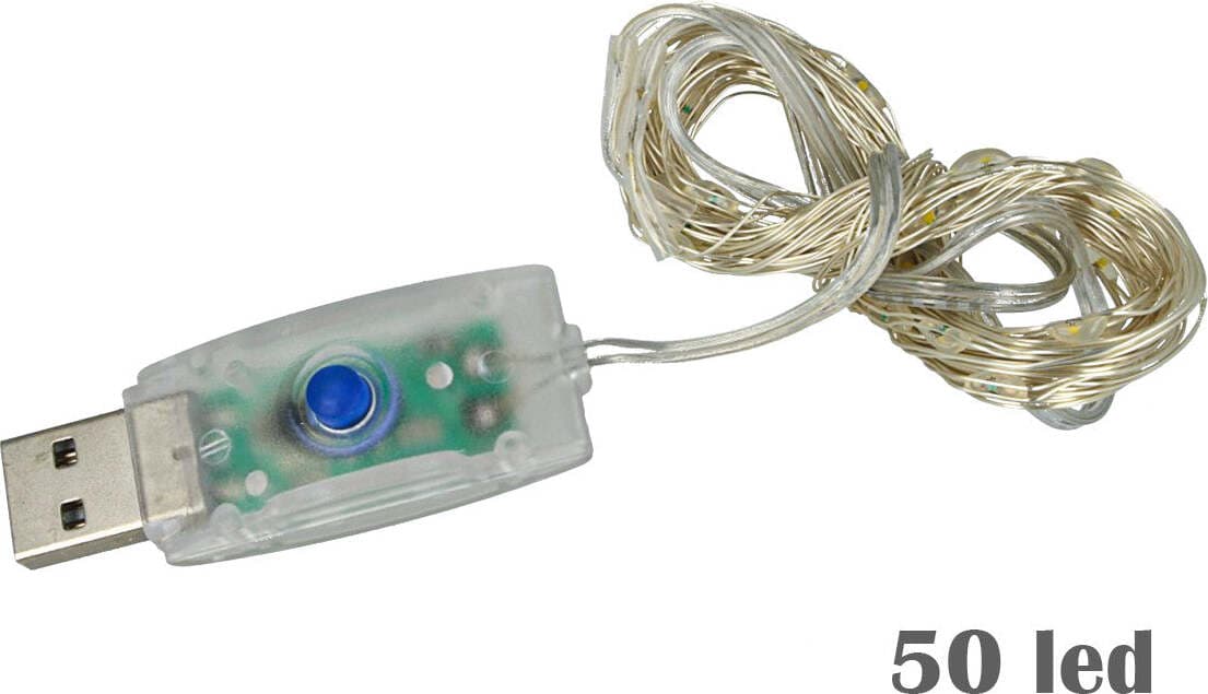 Stringa-Led-Con-USB-5V-Filo-Rame-Con-50-Luci-RGB-Multicolori-5-Metri-IP67-Decorazione-Natale-Ledlux