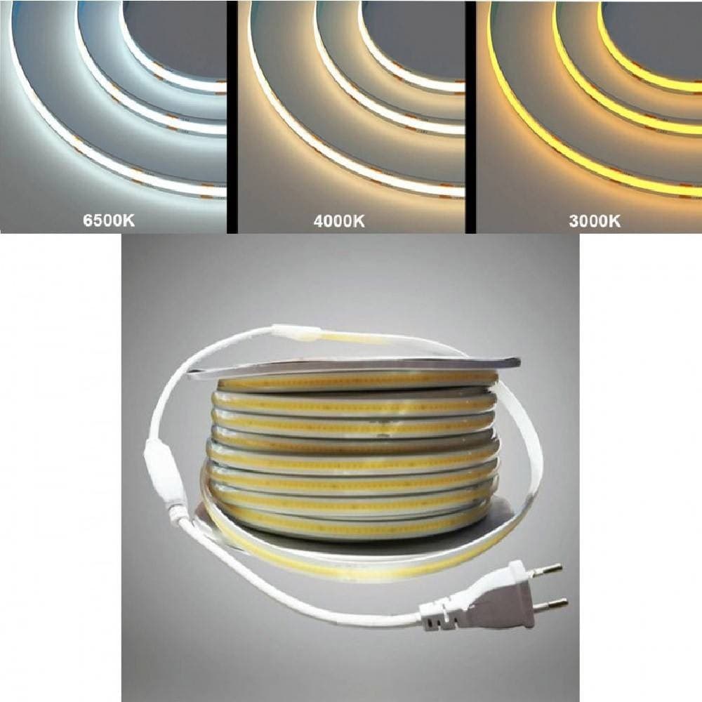 Strisce-Led-Cob-Gommata-220v-14w/m-1400lm/m-Ip65-Bobina-50-Metri