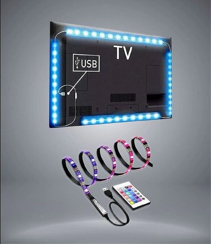 STRISCIA LED RETROILLUMINAZIONE TV MONITOR RGB SMD 5050 5 MT USB DC5V 5050RGB-5V in Nastri LED Trade Shop italia - Napoli, commercioVirtuoso.it