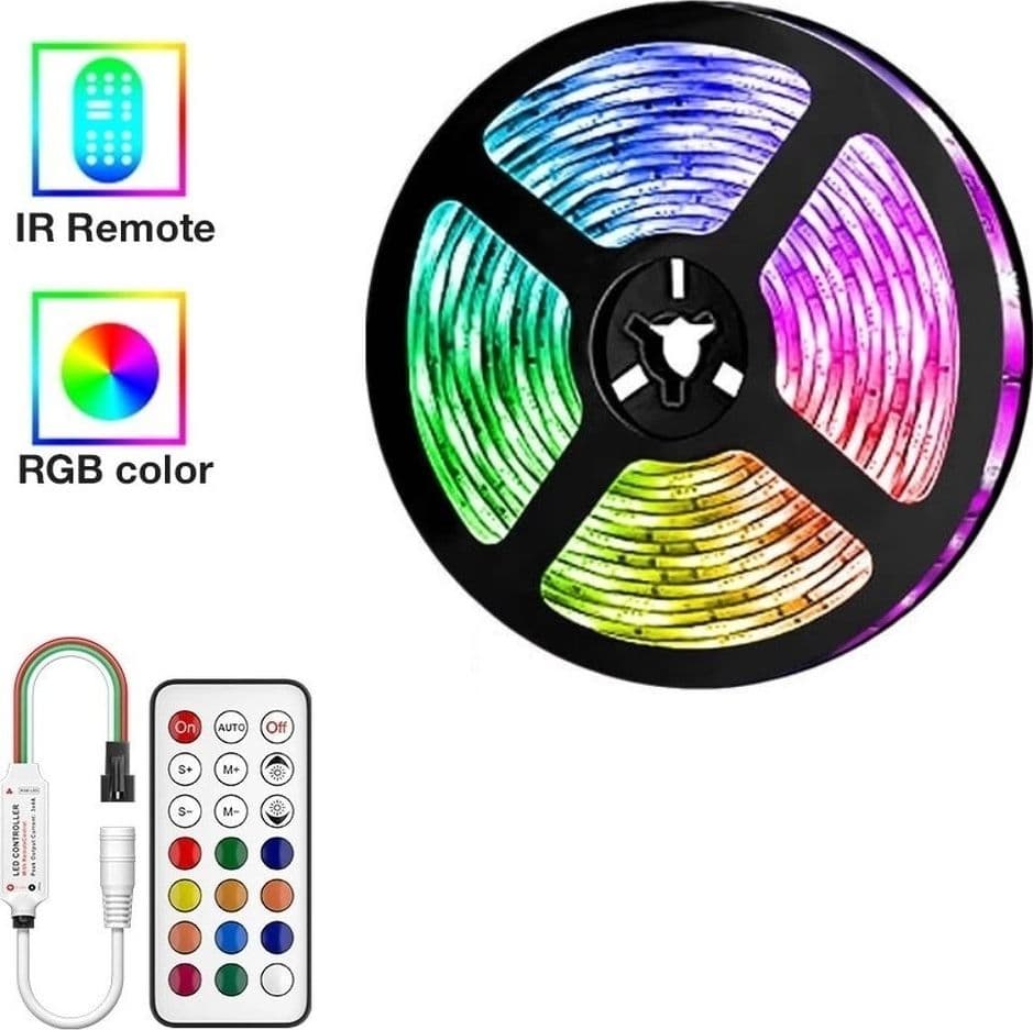 STRISCIA LED SMD5050 IP20 12V 5 MT DIGITALE LUCE RGB TELECOMANDO W5050R-12-60-IC in Nastri LED Trade Shop italia - Napoli, commercioVirtuoso.it
