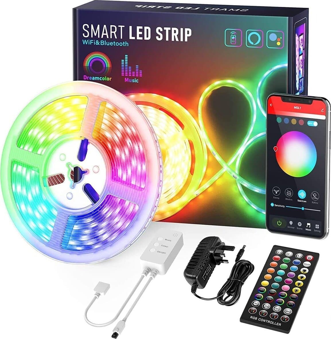Striscia LED WiFi Intelligente 6m RGB con 40 Tasti Telecomando IR Alexa Google Home Sync 4 Modalità Musicali 8 Modalità di Scena Luci Colorate per Decorazioni Cucina Bar Festa 12V in Nastri LED 85cento.it - Potenza, commercioVirtuoso.it