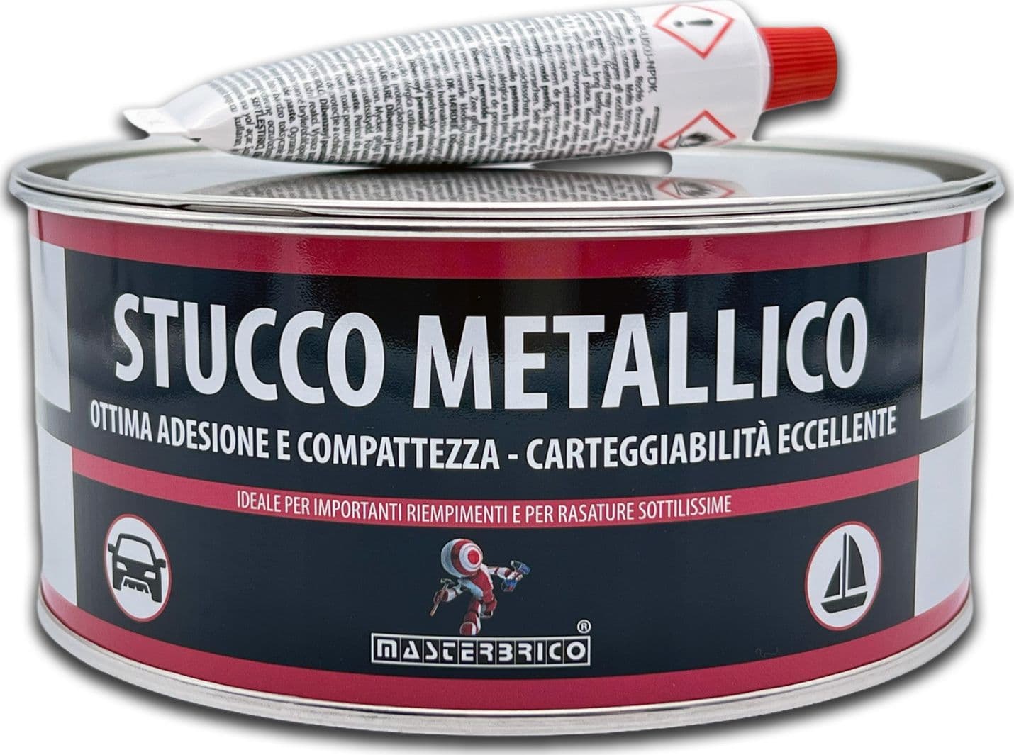 Stucco-Metallico-Carrozzeria-Auto-Moto-Vespa-Bicomponente-con-Catalizzatore-750-ml-Sovraverniciabile