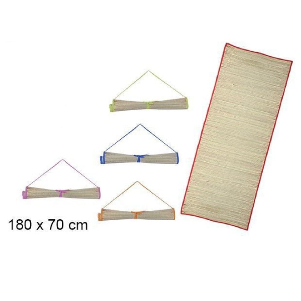 Stuoia Spiaggia In Paglia 70x180cm Mare Con Manico Laccetto Chiusura Ass. 161402 Casa e cucina/Tessili per la casa/Biancheria da bagno/Asciugamani/Teli mare Trade Shop italia - Napoli, Commerciovirtuoso.it