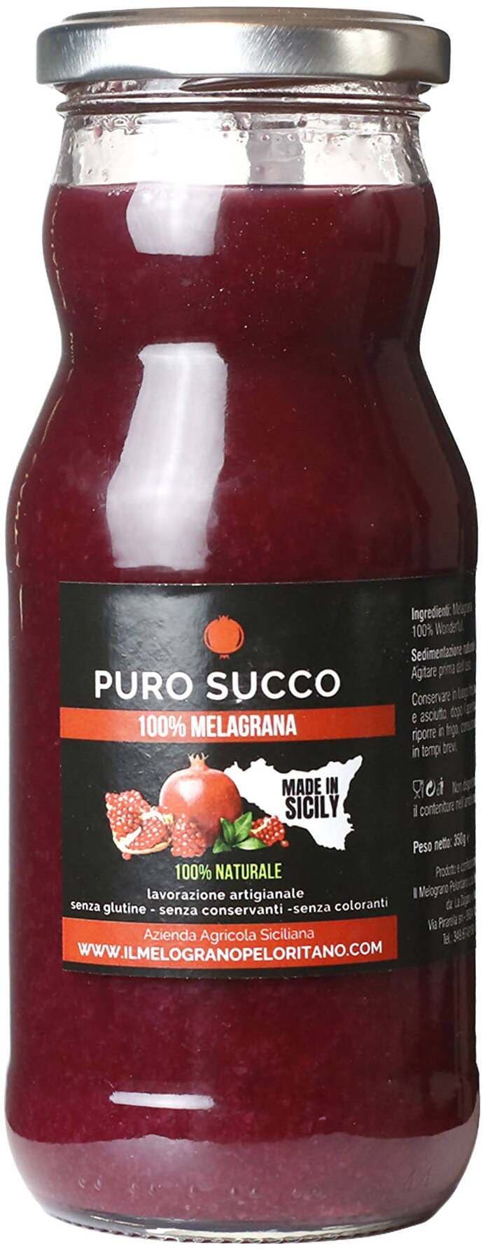 Succo di melograno Wonderful 100% Puro spremuta di melograno Siciliano Artigianale 12x 350ml Il Melograno Peloritano in Succhi di frutta Az. Agricola ’’Il Melograno Peloritano’’ - Monforte San Giorgio, commercioVirtuoso.it