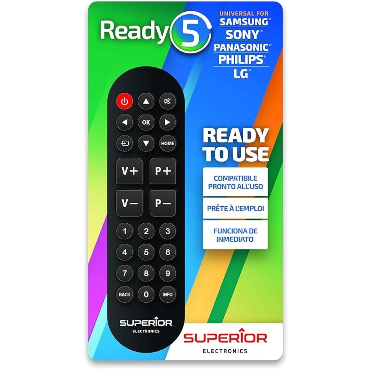 Superior-Telecomando-Ready-5-Universale-Lg-/-Samsung-/-Sony-/-Panasonic-/-Philips