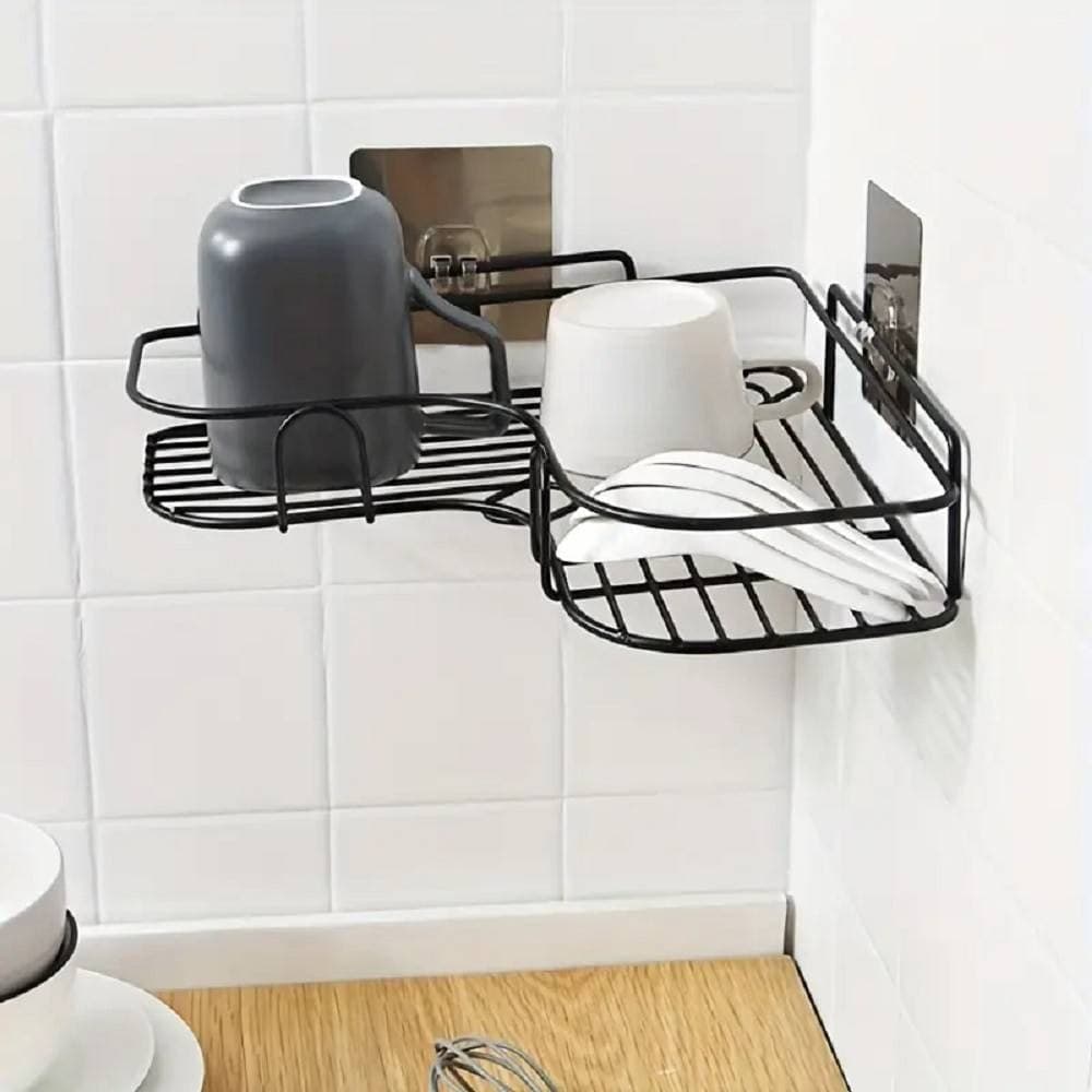 Supporto Angolare Da Parete Mensola Da Appendere Senza Punzonatura Bagno Cucina Casa e cucina/Bagno/Mobili da bagno/Mensole bagno Trade Shop italia - Napoli, Commerciovirtuoso.it