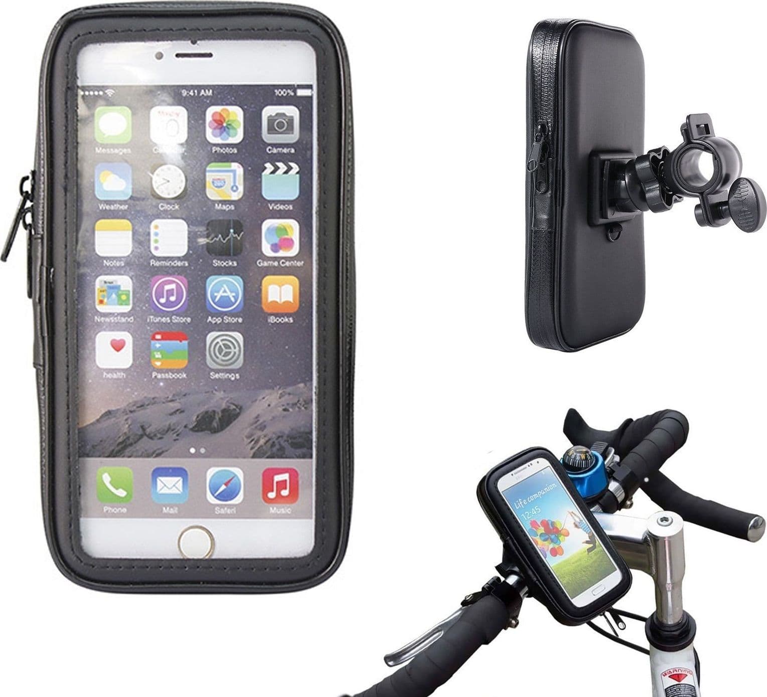 SUPPORTO BICI MOTO PORTA CELLULARE CUSTODIA IMPERMEABILE SMARTPHONE UNIVERSALE Trade Shop italia - Napoli, Commerciovirtuoso.it