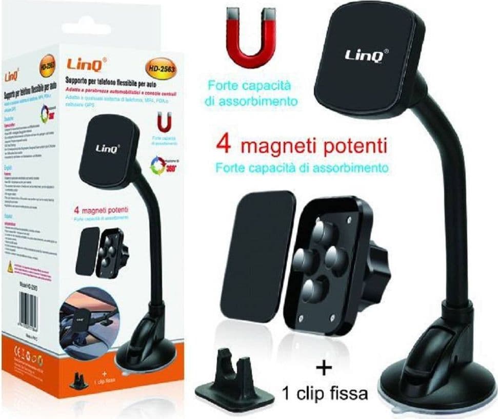 Supporto Da Auto Universale Per Smartphone Flessibile A Ventosa Magnetico Hd-2563 Elettronica/Cellulari e accessori/Accessori/Supporti Trade Shop italia - Napoli, Commerciovirtuoso.it