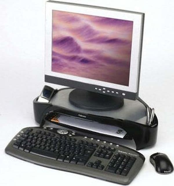 Supporto monitor plus - vaschetta e scomparti - Fellowes Elettronica/Informatica/Accessori/Accessori per Monitor/Supporti Eurocartuccia - Pavullo, Commerciovirtuoso.it