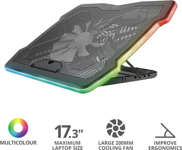 Supporto Notebook Regolabille Aura - GXT 1126 - Trust Elettronica/Informatica/Accessori/Accessori per Monitor/Supporti Eurocartuccia - Pavullo, Commerciovirtuoso.it