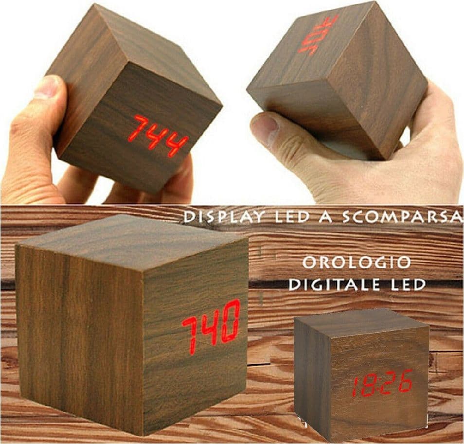 Sveglia Orologio Digitale Led Effetto Legno Con Suono Allarme Temperatura Cubo Casa, arredamento e bricolage > Accessori Casa > Orologi e Sveglie Trade Shop italia - Napoli, Commerciovirtuoso.it