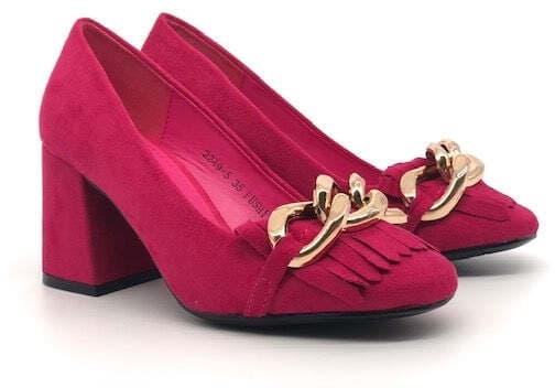 SWEET SHOES Dècollete fuxia con accessorio dorato in Scarpe col tacco Calzature Durello - Agna, commercioVirtuoso.it