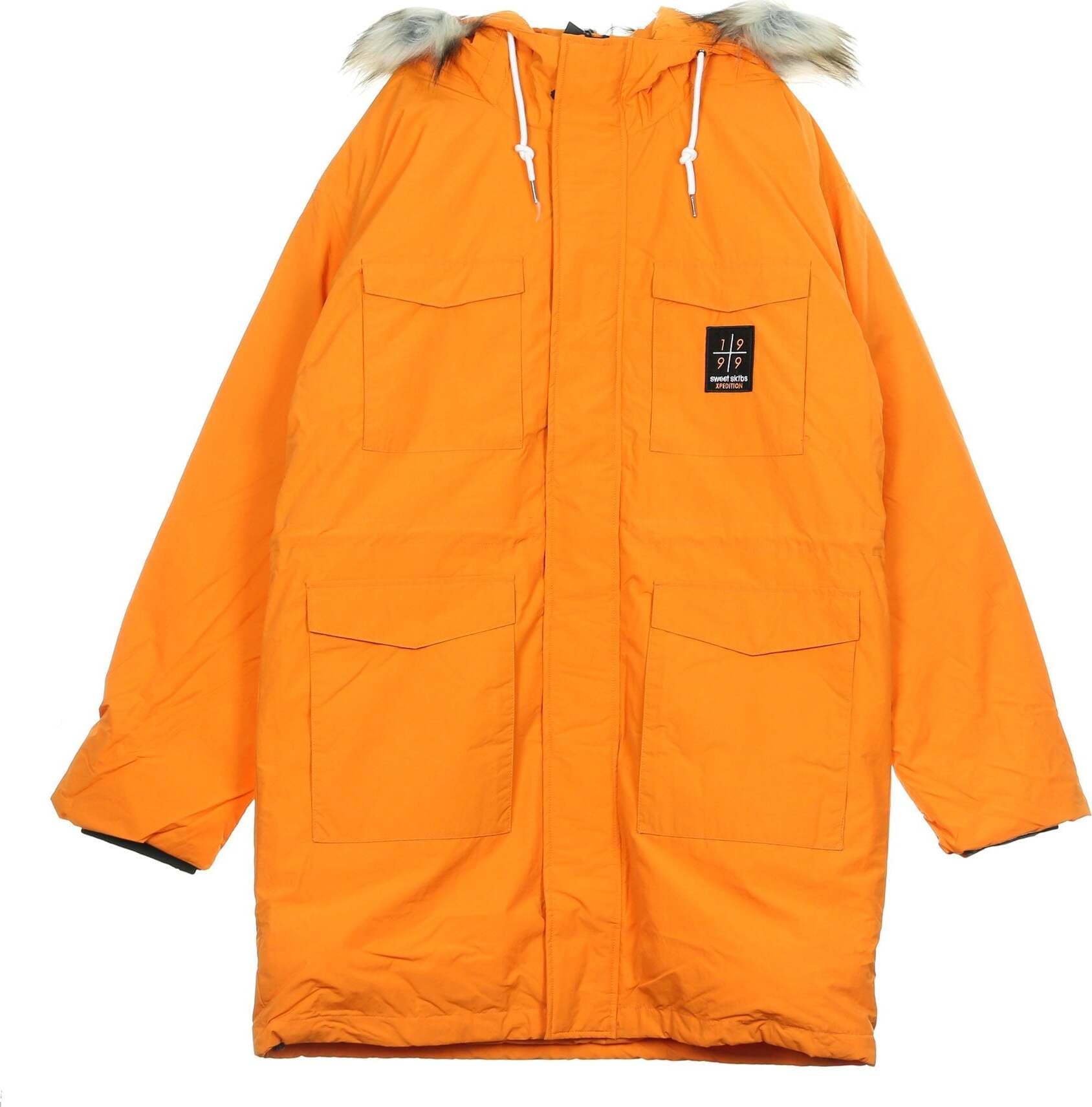 SWEET-SKATEBOARDS-Giaccone-Lungo-Uomo-Sweet-Mountain-Parka-Orange-da-uomo