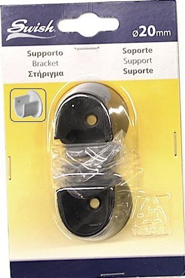 SWISH---2-SUPPORTI-PARETE-PARETE-IN-ACCIAO-NERO-OPACO-DIAM.-20mm