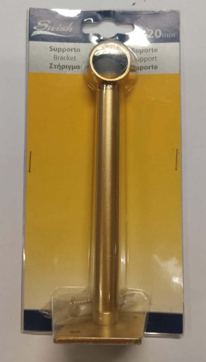 SWISH---SUPPORTO-A-PARETE-REGOLABILE-IN-LUNGHEZZA-Ø20CM---ORO-SATINATO
