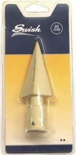 SWISH---TERMINALE/POMOLO-PER-BASTONI-TENDE-IN-ACCIAIO-AVORIO-PATINATO-FRECCIA-DIAMETRO-20-MM