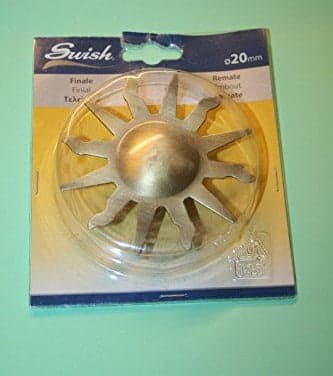 SWISH - TERMINALE/POMOLO PER BASTONI TENDE IN ACCIAIO BRONZO SOLE D.20 MM